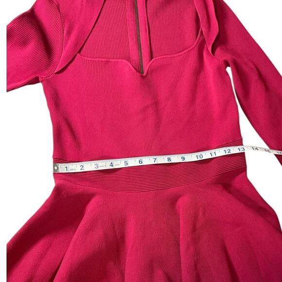 Ted Baker Vienna Sweetheart Neckline Flare Dress Dark Pink Medium Knee Length - Picture 13 of 16